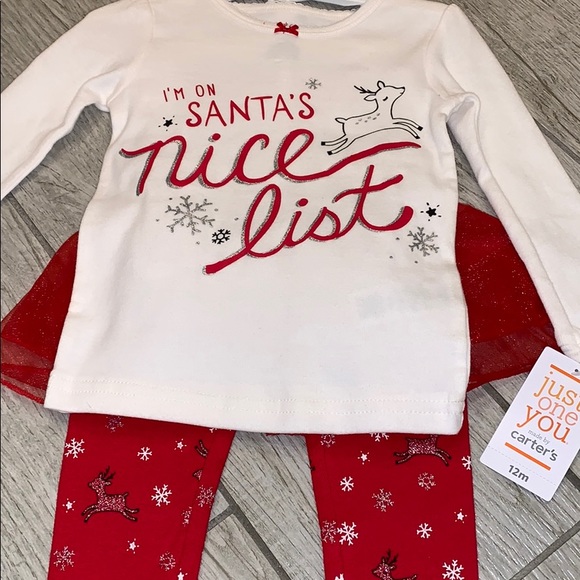 NWT Carter’s 3pc Santa's Nice List Pajama Set - Picture 4 of 4